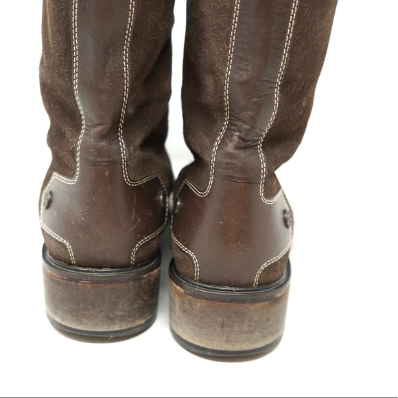 Cole Haan Shearling Boots Womens 8.5B Brown Waterproof Suede Fur - Picture 7 of 12